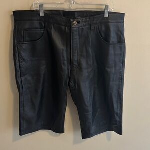 Ambition New York Black Leather Jean Shorts size 40